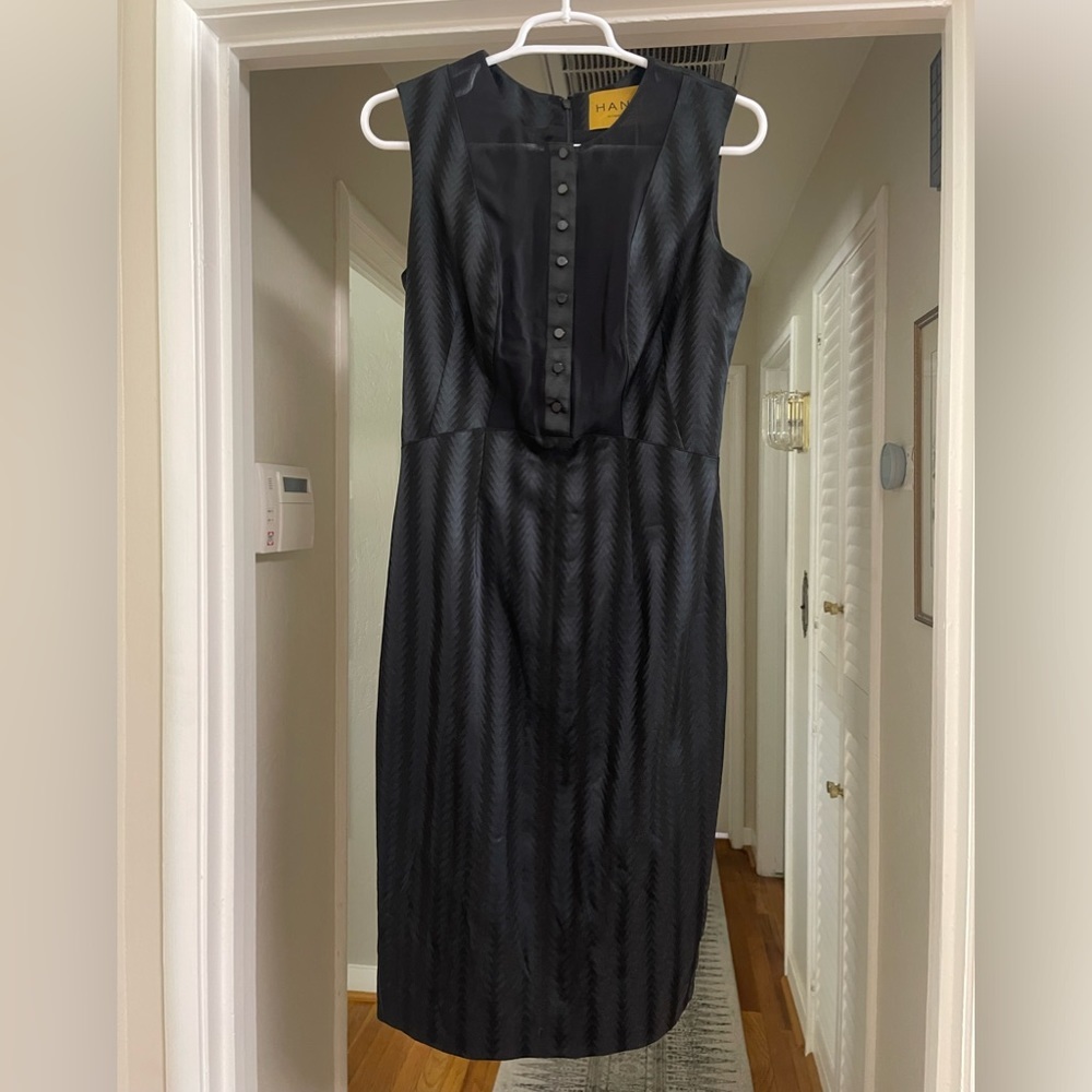 GUC Hanley 40.7 Degrees North 74 Degrees West Tuxedo Bib Sheath Dress